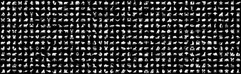 Mega collection Logos Animals. Animal logo set. Geometrical abstract logos. Icon design	
