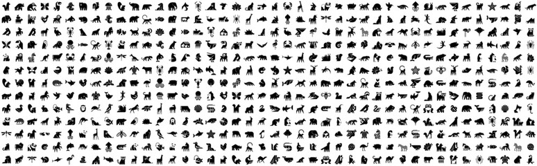 Mega collection Logos Animals. Animal logo set. Geometrical abstract logos. Icon design	

