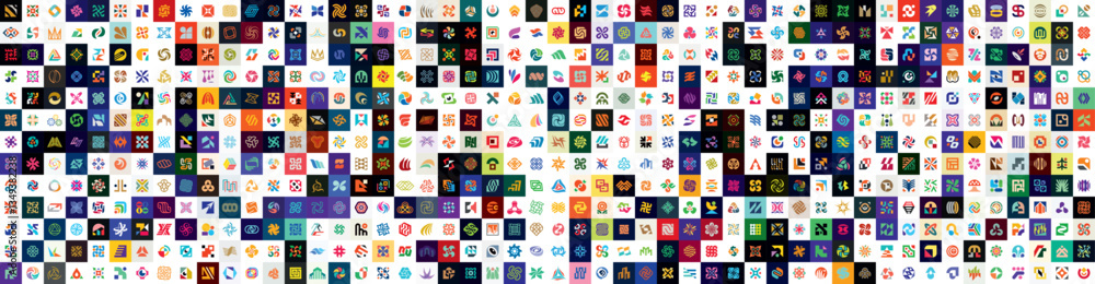 Wall mural mega collection logos abstract. geometrical abstract logos. icon design
