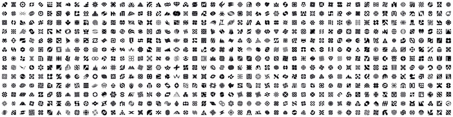 Mega collection Logos Abstract. Geometrical abstract logos. Icon design	