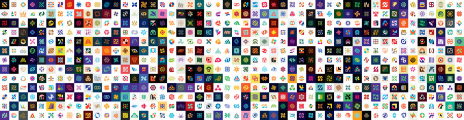 Mega collection Logos Abstract. Geometrical abstract logos. Icon design	