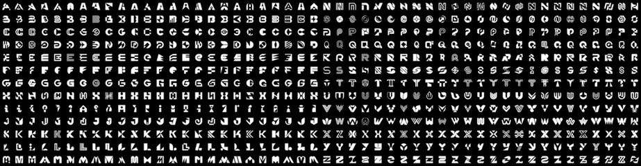 Mega collection Logos with letters. Geometrical abstract logos. Icon design	