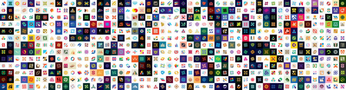 Mega collection Logos Abstract. Geometrical abstract logos. Icon design	