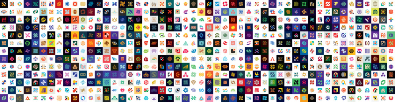 Mega collection Logos Abstract. Geometrical abstract logos. Icon design	
