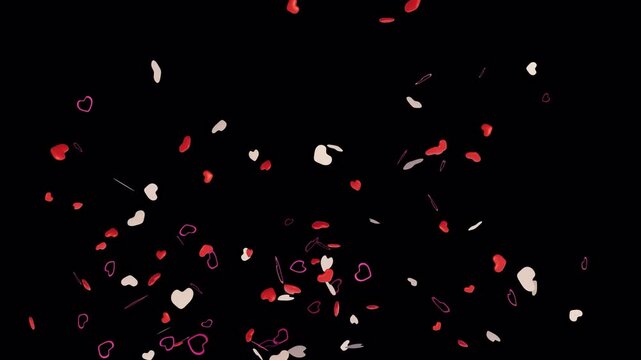 Hearts Confetti on alpha channel