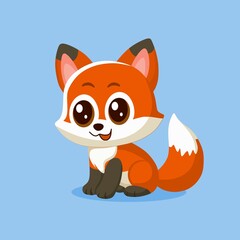 cute fox cartoon illustration image