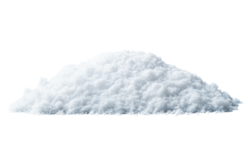 Heap of fresh white snow, powder texture background, cut out transparent