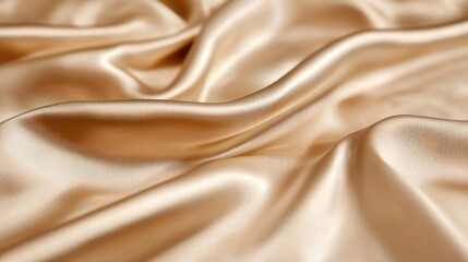 Fototapeta premium Luxurious champagne gold silk fabric drapes beautifully