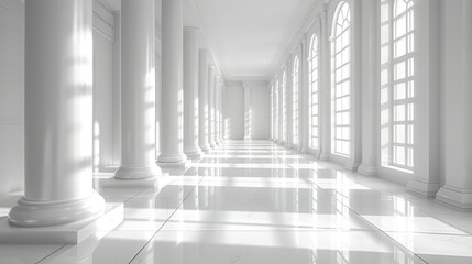 Fototapeta premium Immersing in the Realm of 3D Stereoscopic White Space