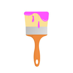 vector paint brush and paint melting on the brush
