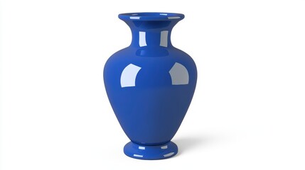 Captivating blue vase, a study in minimalist design and elegant simplicity on white background