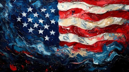 4th of July Celebration with Fireworks and American Flags - Independence Day Festivities