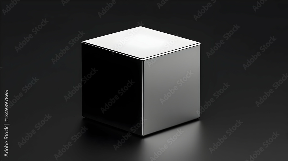 Poster modern geometric cube display in studio lighting
