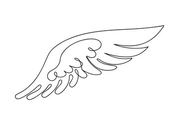 Single Line Drawing of a Graceful Bird Wing Design