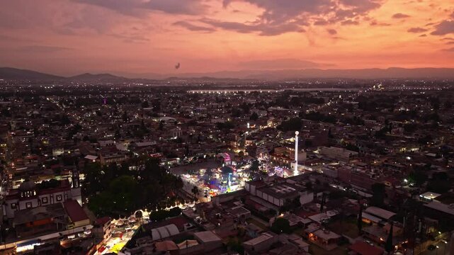 Tultepec Mexico at Sunset - Shot Moves Outwards