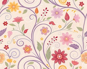 Obraz premium seamless floral background meadow with flowers and butterflies summer landscape