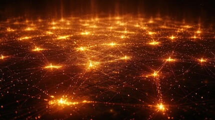 Fototapeta premium Networked city lights. Abstract urban glow