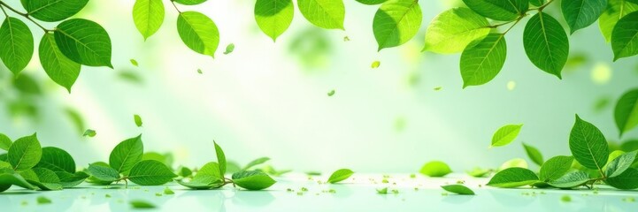 dense green leaves scattered on a clean white surface, leaves, foliage, nature