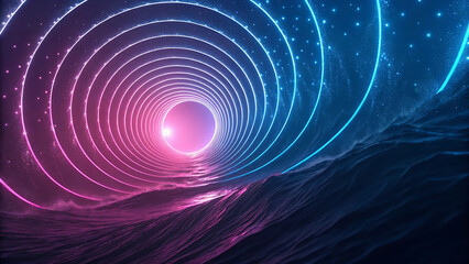 abstract futuristic background with pink blue, Abstract blurred gradient fluid vector background, Abstract modern city view background, pink blue glowing neon moving