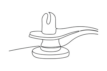 SingleLine Drawing of Shiva Lingam, Hindu Deity Symbol