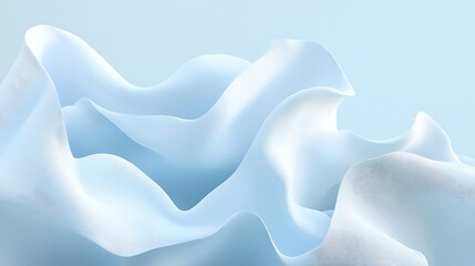 Obraz premium Abstract Blue Fabric Waves Flowing Softly