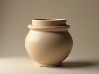 Ceramic clear vase, planter. The vase is empty and has a simple, elegant design. handmade pottery, DIY products.