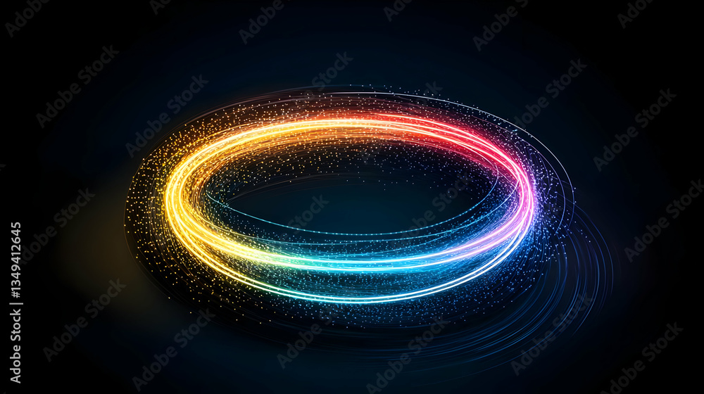 Poster abstract colorful glowing circle design