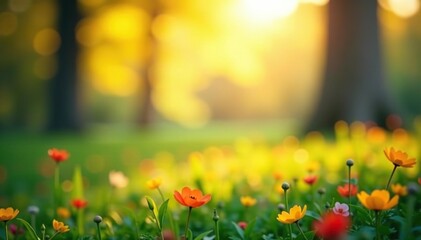 Fototapeta premium Abstract blurred nature scene, perfect for website backgrounds, aesthetic, digital