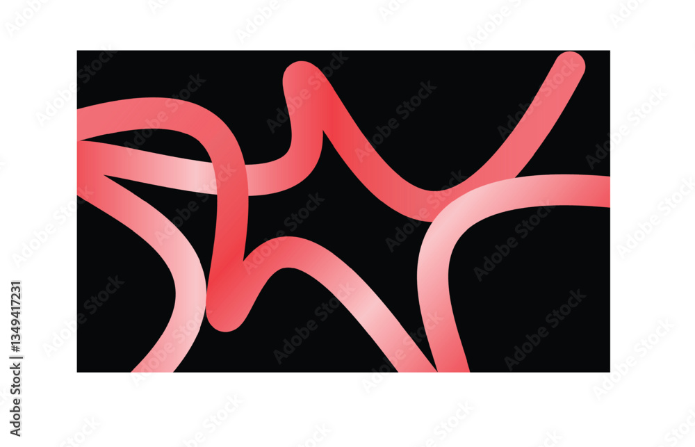 Poster gradient colors lines with smooth shapes pattern abstract vector design elements for backgrounds, pa