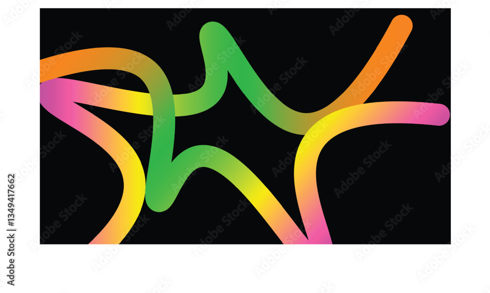 Poster gradient colors lines with smooth shapes pattern abstract vector design elements for backgrounds, pa