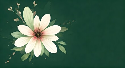 A delicate splash of watercolor florals with soft greens and pinks, Ai Generated