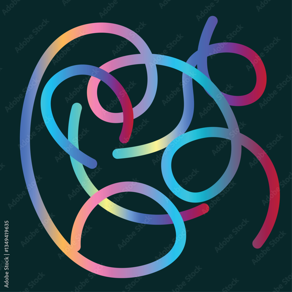 Poster gradient colors lines with smooth shapes pattern abstract vector design elements for backgrounds, pa