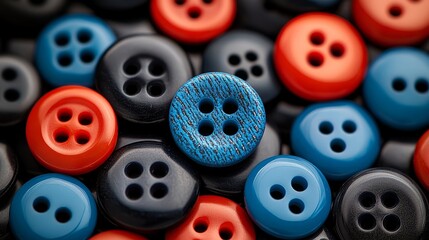 A colorful button collection creates an eye-catching array ideal for crafts