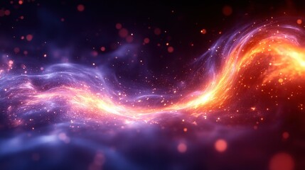 Fototapeta premium Abstract cosmic energy flow, vibrant colors and glowing particles