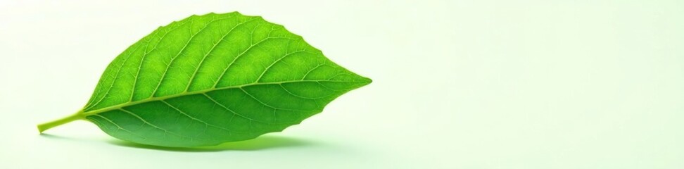Obraz premium Single leaf with intricate veins against a pure background, botanical, leaf, texture