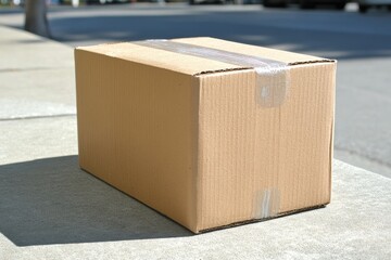 Cardboard box on sidewalk
