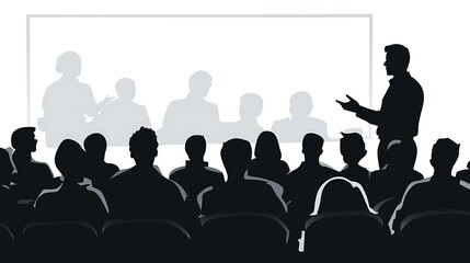 Business Presentation Audience Silhouettes.