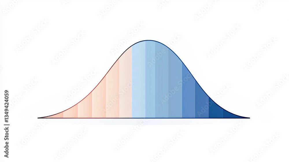 Poster gradient normal distribution curve illustration a stylized normal distribution curve with a gradient