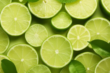 Vibrant background image featuring repeated identical lime pieces for a fresh aesthetic