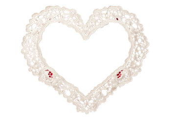 Romantic lace heart shape cutout decoration, love symbol, transparent