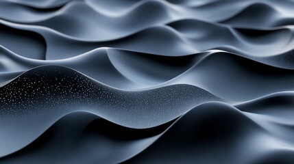 Obraz premium Abstract Blue-grey waves of fabric-like material with dots