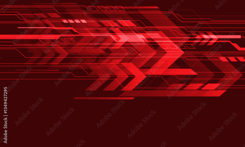 Poster Abstract red geometric technology futuristic cyber design modern background vector