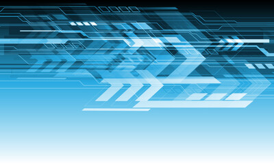 Abstract blue geometric technology futuristic cyber design modern background vector