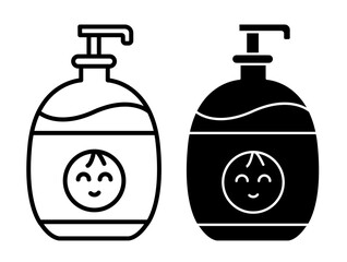 Baby shampoo icons pack. vector illustrations designs