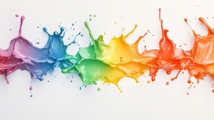 Obraz premium Rainbow Color Splash: A vibrant explosion of color, showcasing the beauty of a spectrum of hues in dynamic motion.