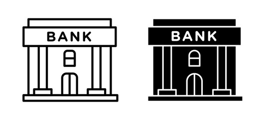 Bank building icons pack. vector illustrations designs