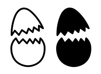 Broken egg icons pack. vector illustrations designs