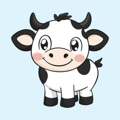 Charming Kawaii Cow Vector for Kids and Designs