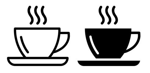 Cup of coffee icons pack. vector illustrations designs