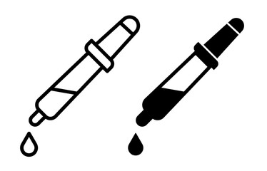 Dropper pipette icons pack. vector illustrations designs